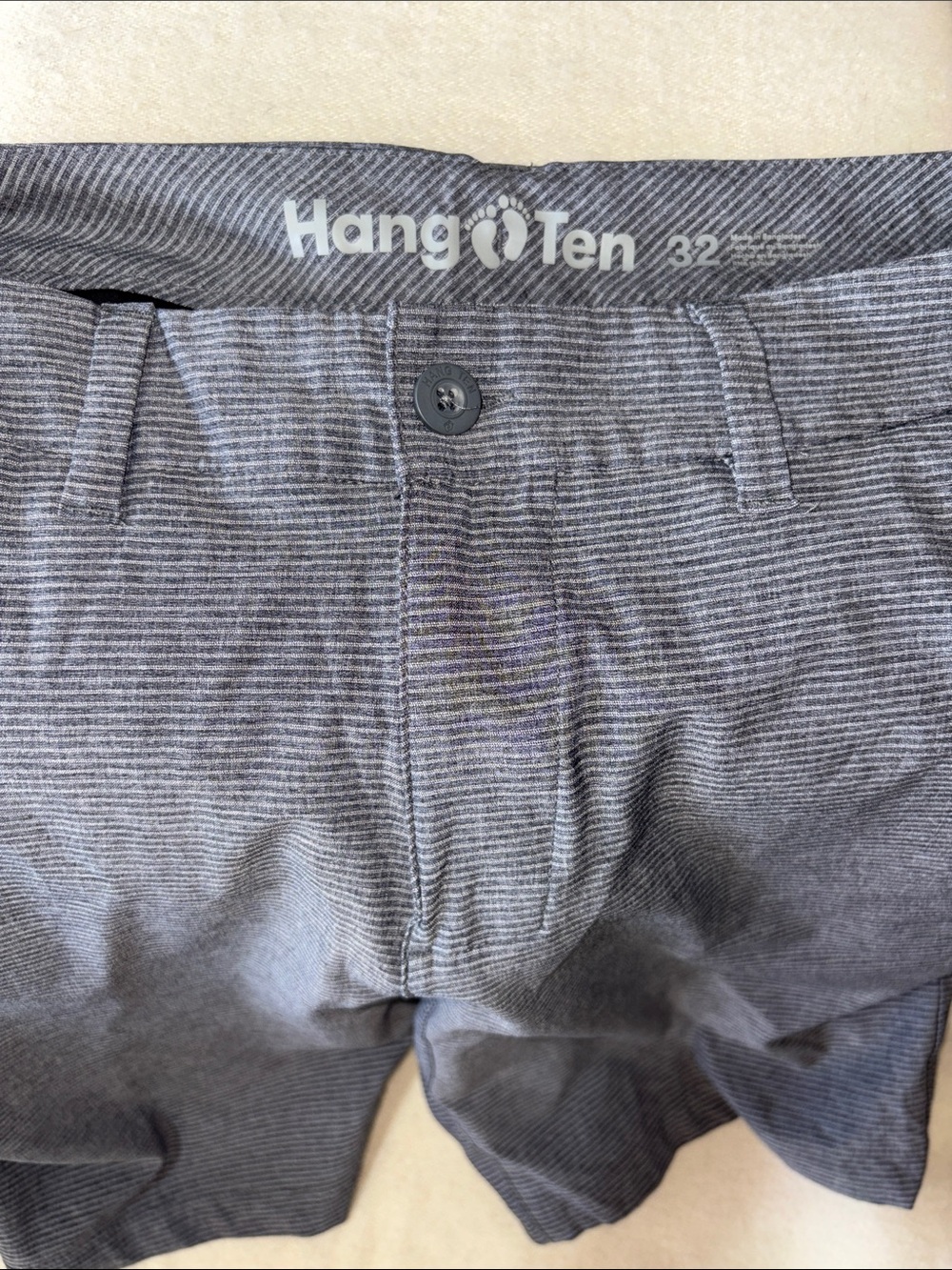 Hang Ten Men's Gray Micro-Striped Flat Front Shorts